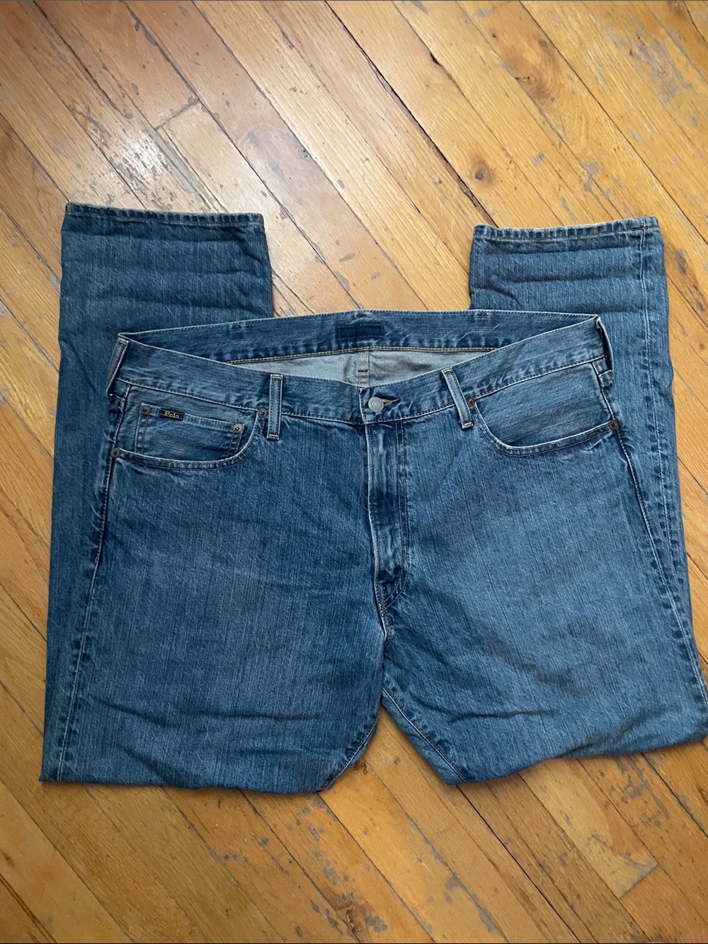 Mens Polo Ralph Lauren Varick Slim Straight 1967 Medium Wash Jeans Size 38